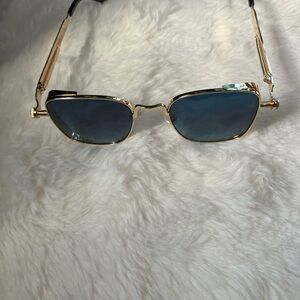 Men Gold and Blue Sunglasses